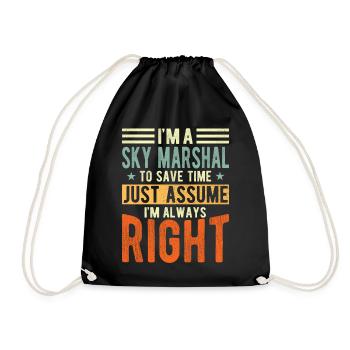 Sky Marshal - Drawstring Bag - black - Front