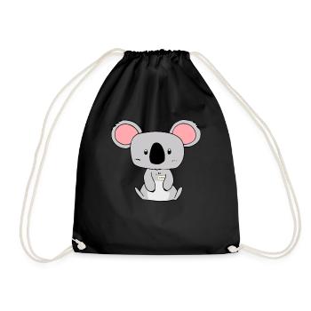 Koala Lumpur Lustiges Wortspiel Tier Design - Turnbeutel - Schwarz - Vorne
