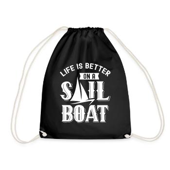 La vie est meilleure en naviguant sur un voilier - Sac de sport léger - noir - Devant