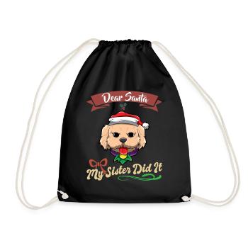 Cher Père Noël Ma sœur l’a fait frères et sœurs Noël - Sac de sport léger - noir - Devant