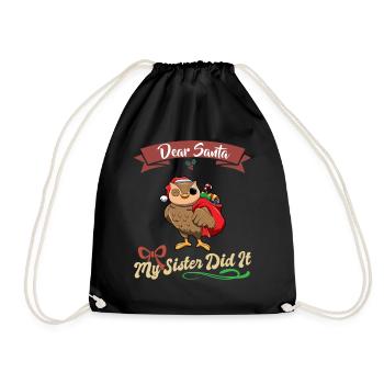 Cher Père Noël Ma sœur l’a fait frères et sœurs Noël - Sac de sport léger - noir - Devant