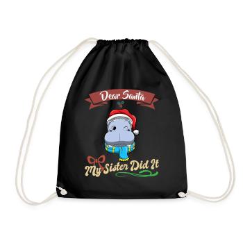 Cher Père Noël Ma sœur l’a fait frères et sœurs Noël - Sac de sport léger - noir - Devant