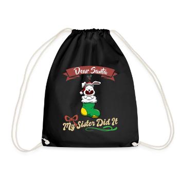 Cher Père Noël Ma sœur l’a fait frères et sœurs Noël - Sac de sport léger - noir - Devant