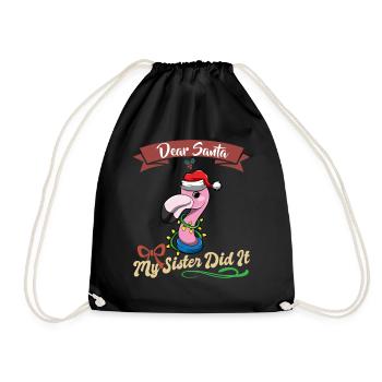 Cher Père Noël Ma sœur l’a fait frères et sœurs Noël - Sac de sport léger - noir - Devant