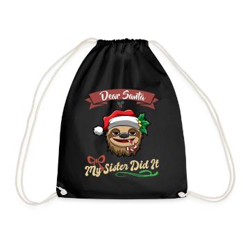 Cher Père Noël Ma sœur l’a fait frères et sœurs Noël - Sac de sport léger - noir - Devant