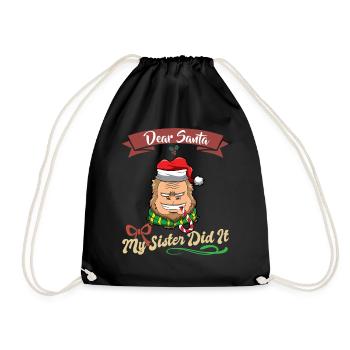 Cher Père Noël Ma sœur l’a fait frères et sœurs Noël - Sac de sport léger - noir - Devant