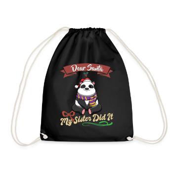 Cher Père Noël Ma sœur l’a fait frères et sœurs Noël - Sac de sport léger - noir - Devant