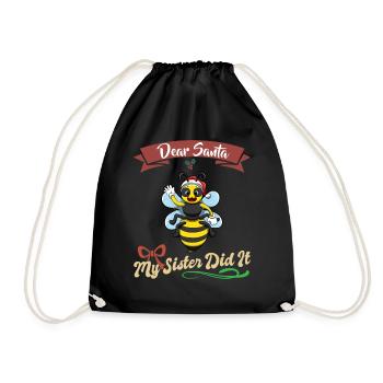 Cher Père Noël Ma sœur l’a fait frères et sœurs Noël - Sac de sport léger - noir - Devant