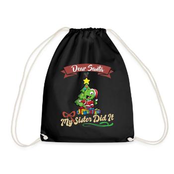 Cher Père Noël Ma sœur l’a fait frères et sœurs Noël - Sac de sport léger - noir - Devant