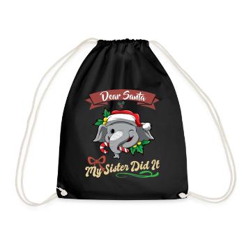 Cher Père Noël Ma sœur l’a fait frères et sœurs Noël - Sac de sport léger - noir - Devant