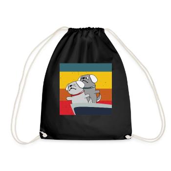 Chien mignon dans Titanic Pose Puppies - Sac de sport léger - noir - Devant