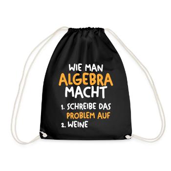 Mathematik Mathe Rechnen Algebra - Turnbeutel - Schwarz - Vorne