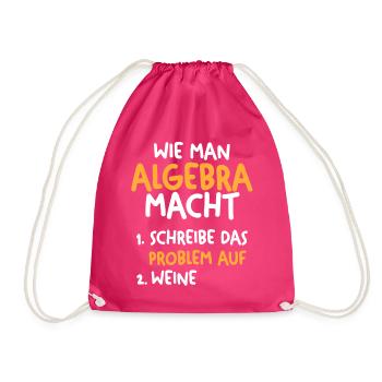 Mathematik Mathe Rechnen Algebra - Turnbeutel - Fuchsia - Vorne