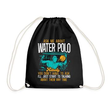 Water Polo Ask Me About Water Polo - Drawstring Bag - black - Front