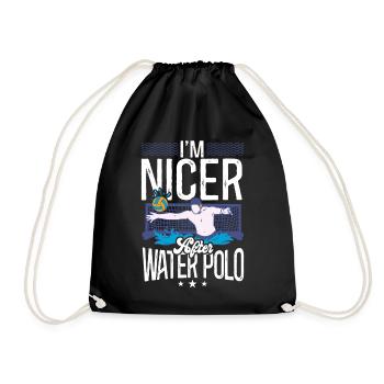 Water Polo I'm Nicer After Water - Drawstring Bag - black - Front