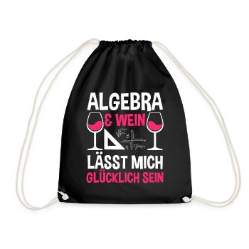 Mathematik Wein Mathe Rechnen Algebra - Turnbeutel - Schwarz - Vorne