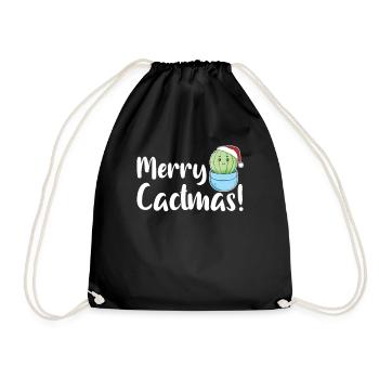 Merry Cactma's Funny Cacti Plants Wordplay - Drawstring Bag - black - Front