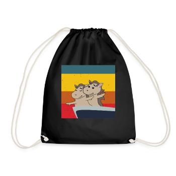 poulain de cheval mignon dans Titanic pose cheval mignon - Sac de sport léger - noir - Devant