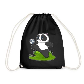 Panda Fußballspieler Fußball - Turnbeutel - Schwarz - Vorne