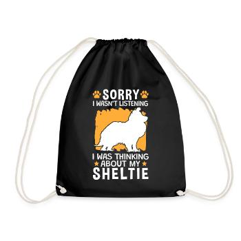 I thought of my Shetland Sheepdog - Drawstring Bag - black - Front