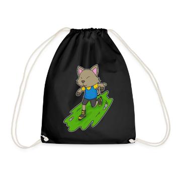 Cat Inline skating Inline skates - Drawstring Bag - black - Front