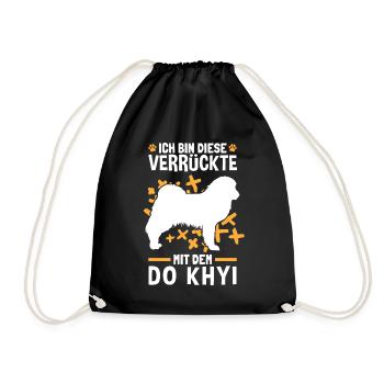 Die Verrückte mit dem Do Khyi Tibetdogge - Turnbeutel - Schwarz - Vorne