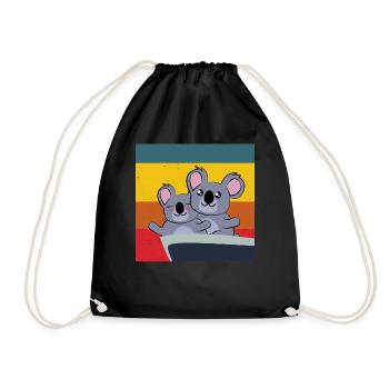 koalas mignons dans la pose du Titanic - Sac de sport léger - noir - Devant