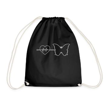 Butterfly heartbeat - Drawstring Bag - black - Front