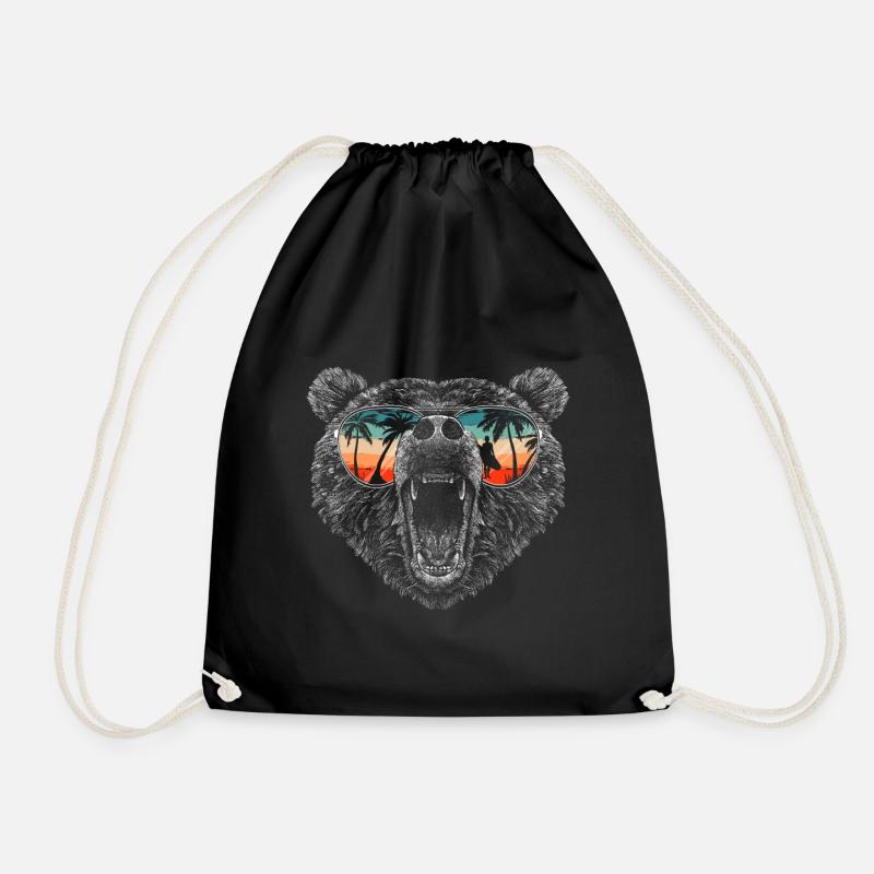 Ours Grizzli Ours brun Ours - Sac de sport léger - noir