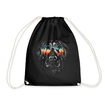 Labrador dog - Drawstring Bag - black - Front