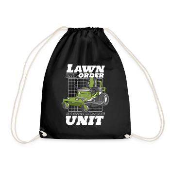 Lawn mower lawn mowing mower garden - Drawstring Bag - black - Front
