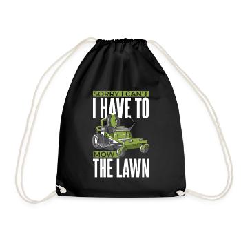 Lawn mower lawn mowing mower garden - Drawstring Bag - black - Front