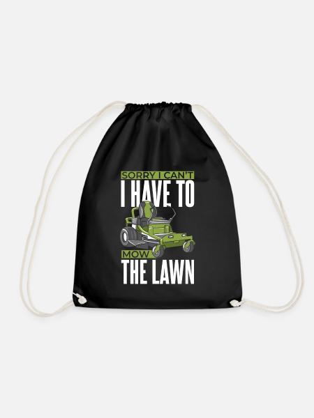 Lawn mower lawn mowing mower garden - Drawstring Bag - black