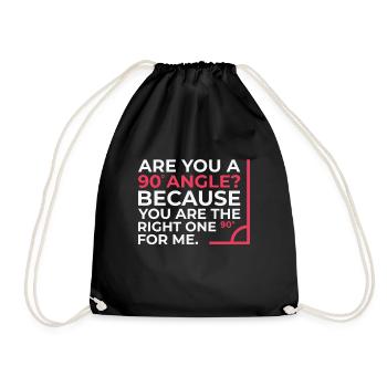 Mathematics Right Angle Cheesy Pun Math Geek - Drawstring Bag - black - Front