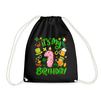 Es Ist Mein 1 Geburtstag Urlaub Donut St. - Turnbeutel - Schwarz - Vorne