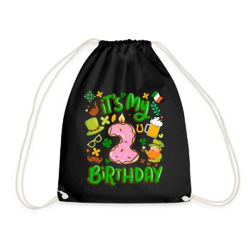 Es Ist Mein 2 Geburtstag Urlaub Donut St. - Turnbeutel - Schwarz - Vorne