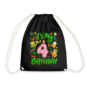 Es Ist Mein 4 Geburtstag Urlaub Donut St. - Turnbeutel - Schwarz - Vorne