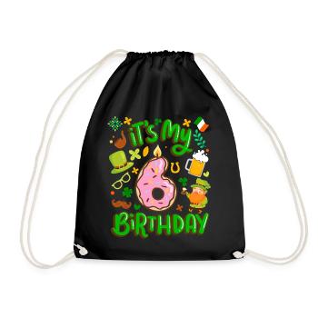 Es Ist Mein 6 Geburtstag Urlaub Donut St. - Turnbeutel - Schwarz - Vorne