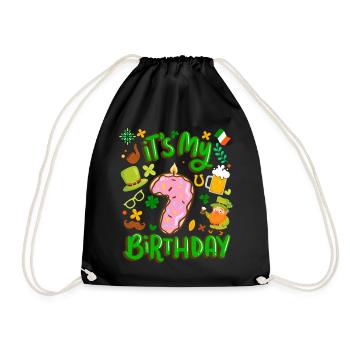 Es Ist Mein 7 Geburtstag Urlaub Donut St. - Turnbeutel - Schwarz - Vorne