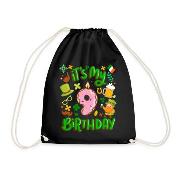Es Ist Mein 9 Geburtstag Urlaub Donut St. - Turnbeutel - Schwarz - Vorne
