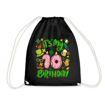 Es Ist Mein 10 Geburtstag Urlaub Donut St. - Turnbeutel - Schwarz - Vorne