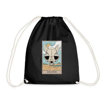 Katze Tod Tarotkarten Design für einen Tarotkarten - Turnbeutel - Schwarz - Vorne