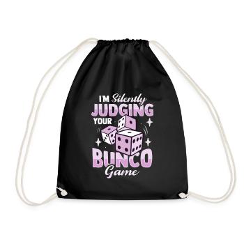 Siletly judging your bunco game Design for a Bun - Drawstring Bag - black - Front
