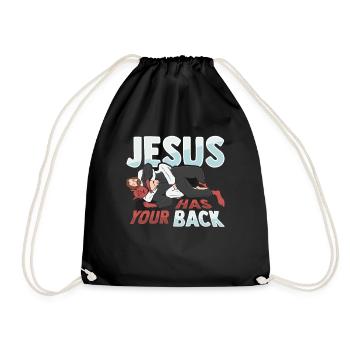 Jesus has your back Design for God Beli - Drawstring Bag - black - Front