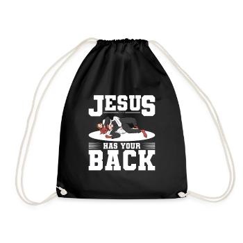 Jesus has your back Design for God Beli - Drawstring Bag - black - Front