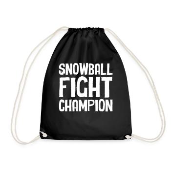 Snowball Fight - Snowball Fight Champion - Drawstring Bag - black - Front