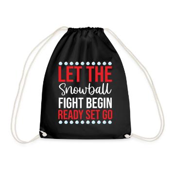 Snowball Fight - Let The Snowball Fight Begin Read - Drawstring Bag - black - Front