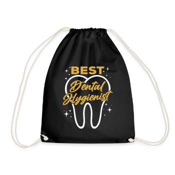 Bester Dentalhygieniker Dentalhygiene Zahnarzt - Turnbeutel - Schwarz - Vorne