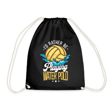 Water Polo Vintage I'd Rather Be - Turnbeutel - Schwarz - Vorne