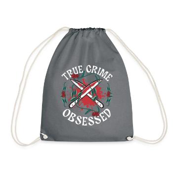 True Crime Obsessed - Drawstring Bag - grey - Front